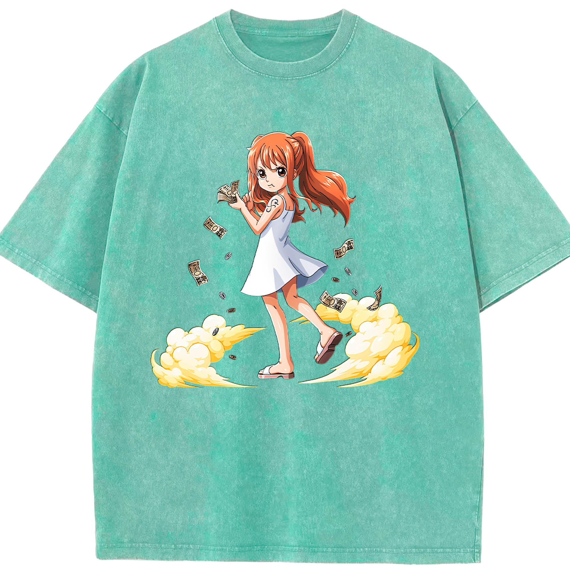 ワンピース ナミ ONE PIECE Nami 綿100% ヴィンテージ風 半袖Tシャツ（フロントプリント）